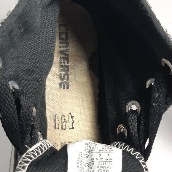 Converse High Hi Top Sneakers Shoes Gray Black Space Dye Knit Womens 6 Mens 4 - Picture 10 of 12